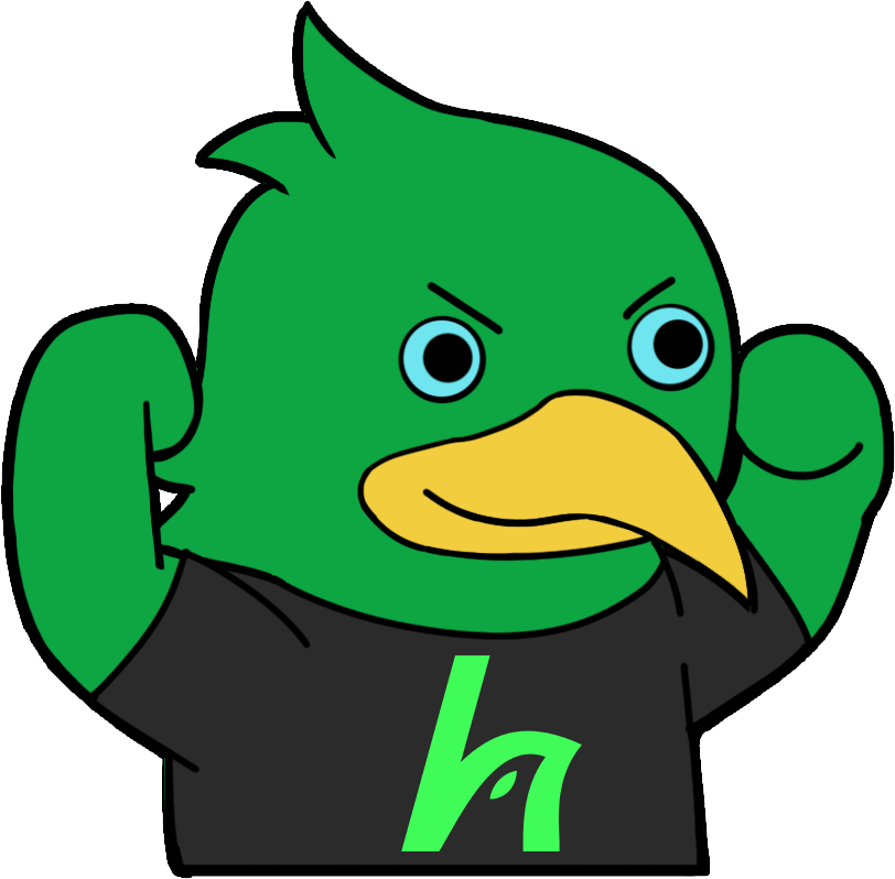 Flexing hawk mascot